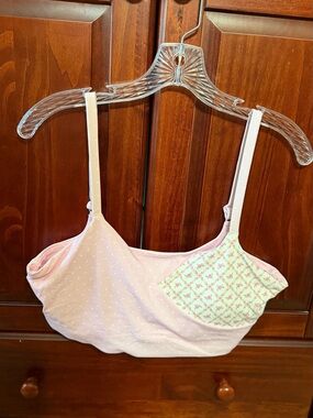 JoyLab Women’s Pink Athletic Bra - Floral Accent, Size XL